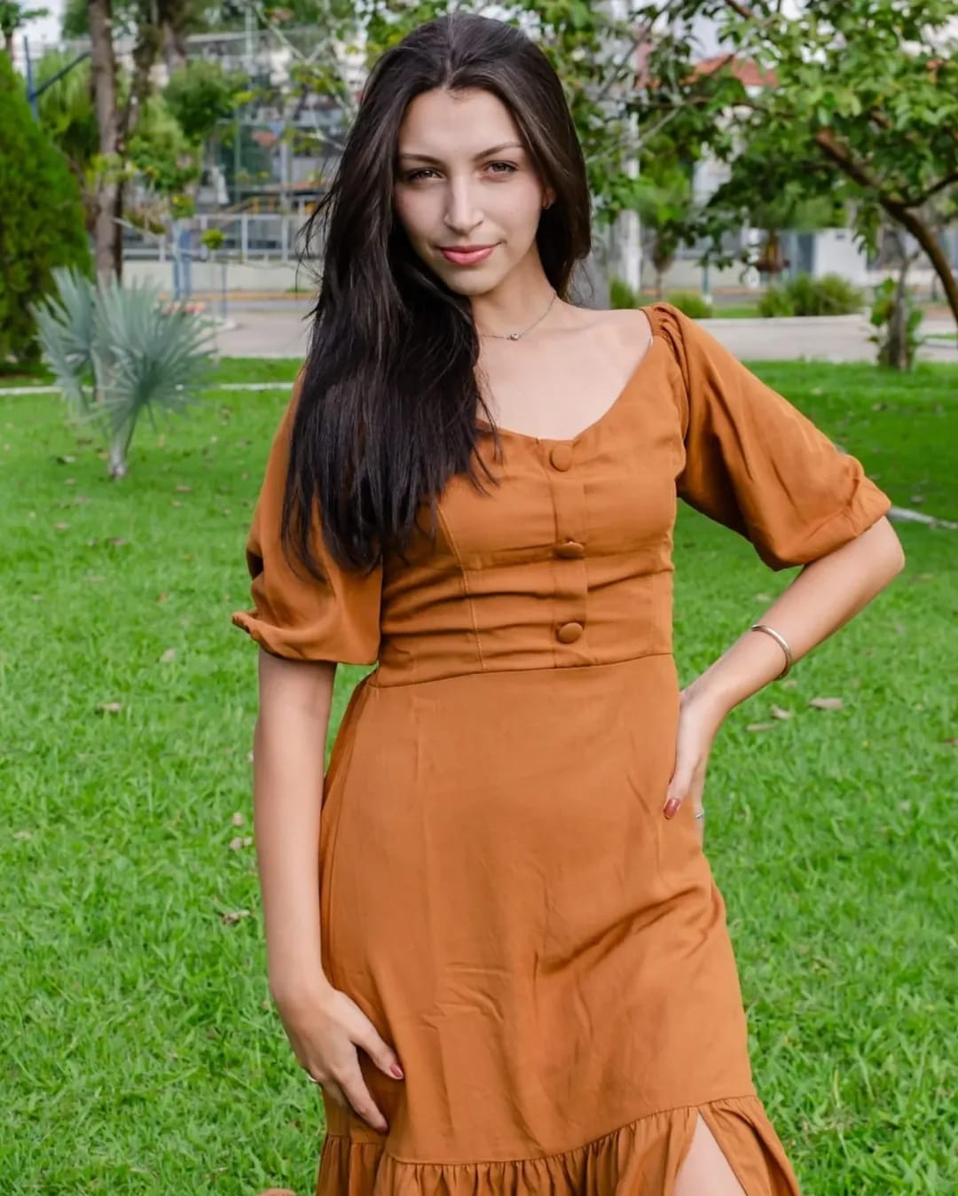 Vestido âmbar queimado 1